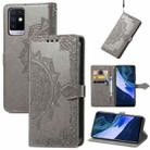 For Infinix Note 10 Mandala Embossing Pattern Horizontal Flip Leather Case with Holder & Card Slots & Wallet & Lanyard(Grey) - 1