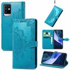 For Infinix Note 10 Mandala Embossing Pattern Horizontal Flip Leather Case with Holder & Card Slots & Wallet & Lanyard(Blue) - 1