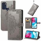 For Motorola Moto G60S Mandala Embossing Pattern Horizontal Flip Leather Case with Holder & Card Slots & Wallet & Lanyard(Grey) - 1