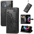 For Motorola Edge 20 Lite Mandala Embossing Pattern Horizontal Flip Leather Case with Holder & Card Slots & Wallet & Lanyard(Black) - 1