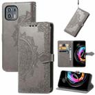 For Motorola Edge 20 Lite Mandala Embossing Pattern Horizontal Flip Leather Case with Holder & Card Slots & Wallet & Lanyard(Grey) - 1