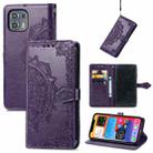 For Motorola Edge 20 Lite Mandala Embossing Pattern Horizontal Flip Leather Case with Holder & Card Slots & Wallet & Lanyard(Purple) - 1