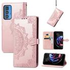 For Motorola Edge 20 Pro Mandala Embossing Pattern Horizontal Flip Leather Case with Holder & Card Slots & Wallet & Lanyard(Rose Gold) - 1