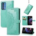 For Motorola Edge 20 Pro Mandala Embossing Pattern Horizontal Flip Leather Case with Holder & Card Slots & Wallet & Lanyard(Green) - 1