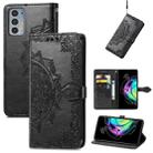 For Motorola Edge 20 Mandala Embossing Pattern Horizontal Flip Leather Case with Holder & Card Slots & Wallet & Lanyard(Black) - 1