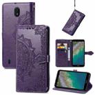 For Nokia C01 Plus Mandala Embossing Pattern Horizontal Flip Leather Case with Holder & Card Slots & Wallet & Lanyard(Purple) - 1