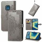 For Nokia XR 20 Mandala Embossing Pattern Horizontal Flip Leather Case with Holder & Card Slots & Wallet & Lanyard(Grey) - 1