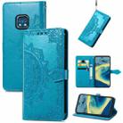 For Nokia XR 20 Mandala Embossing Pattern Horizontal Flip Leather Case with Holder & Card Slots & Wallet & Lanyard(Blue) - 1