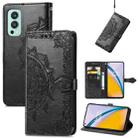 For OnePlus Nord 2 5G Mandala Embossing Pattern Horizontal Flip Leather Case with Holder & Card Slots & Wallet & Lanyard(Black) - 1