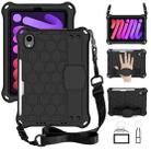 For iPad mini 6 Honeycomb Design EVA + PC Material Four Corner Anti Falling Flat Protective Shell With Strap(Black+Blue) - 1
