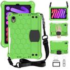 For iPad mini 6 Honeycomb Design EVA + PC Material Four Corner Anti Falling Flat Protective Shell With Strap(Green+Black) - 1