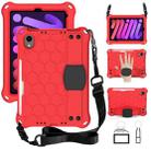 For iPad mini 6 Honeycomb Design EVA + PC Material Four Corner Anti Falling Flat Protective Shell With Strap(Red+Black) - 1