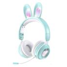 KE-01 Rabbit Ear Wireless Bluetooth 5.0 Stereo Music Foldable Headset with Mic For PC(Mint Green) - 1