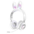 KE-01 Rabbit Ear Wireless Bluetooth 5.0 Stereo Music Foldable Headset with Mic For PC(Ivory White) - 1