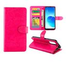 For OPPO Reno6 4G Crazy Horse Texture Leather Horizontal Flip Protective Case with Holder & Card Slots & Wallet & Photo Frame(Magenta) - 1