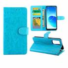 For OPPO Reno6 4G Crazy Horse Texture Leather Horizontal Flip Protective Case with Holder & Card Slots & Wallet & Photo Frame(baby Blue) - 1