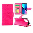 For iPhone 13 mini Crazy Horse Texture Leather Horizontal Flip Protective Case with Holder & Card Slots & Wallet & Photo Frame  (Magenta) - 1