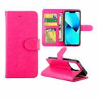 For iPhone 13 Pro Crazy Horse Texture Leather Horizontal Flip Protective Case with Holder & Card Slots & Wallet & Photo Frame   (Magenta) - 1