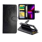 For iPhone 13 Pro Max Crazy Horse Texture Leather Horizontal Flip Protective Case with Holder & Card Slots & Wallet & Photo Frame  (Black) - 1