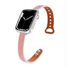 Leather  Strap Watch Band For Apple Watch Series 9&8&7 41mm / SE 3&SE 2&6&SE&5&4 40mm / 3&2&1 38mm(Pink) - 1