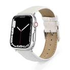 Leather  Strap Watch Band For Apple Watch Series 8&7 41mm / SE 2&6&SE&5&4 40mm / 3&2&1 38mm(White) - 1