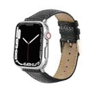 Leather  Strap Watch Band For Apple Watch Series 8&7 41mm / SE 2&6&SE&5&4 40mm / 3&2&1 38mm(Black) - 1