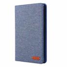 For iPad mini 6 Cloth Teature Horizontal Flip PU Leather Tablet Case with Holder & Card Slots(Blue) - 2