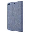 For iPad mini 6 Cloth Teature Horizontal Flip PU Leather Tablet Case with Holder & Card Slots(Blue) - 3