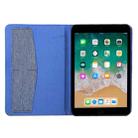 For iPad mini 6 Cloth Teature Horizontal Flip PU Leather Tablet Case with Holder & Card Slots(Blue) - 4