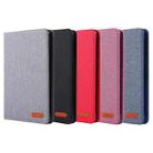 For iPad mini 6 Cloth Teature Horizontal Flip PU Leather Tablet Case with Holder & Card Slots(Blue) - 6