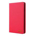 For iPad mini 6 Cloth Teature Horizontal Flip PU Leather Tablet Case with Holder & Card Slots(Red) - 2