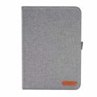 For iPad mini 6 Cloth Teature Horizontal Flip PU Leather Tablet Case with Holder & Card Slots(Grey) - 2