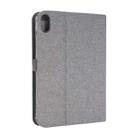 For iPad mini 6 Cloth Teature Horizontal Flip PU Leather Tablet Case with Holder & Card Slots(Grey) - 3