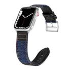 Denim Fit Leather Watch Band For Apple Watch Ultra 49mm&Watch Ultra 2 49mm / Series 9&8&7 45mm / SE 3&SE 2&6&SE&5&4 44mm / 3&2&1 42mm(Blue+Black) - 1