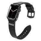 Leather  Strap Watch Band For Apple Watch Series 9&8&7 41mm / SE 3&SE 2&6&SE&5&4 40mm / 3&2&1 38mm(Black) - 1