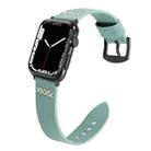 Leather  Strap Watch Band For Apple Watch Series 9&8&7 41mm / SE 3&SE 2&6&SE&5&4 40mm / 3&2&1 38mm(Light Green) - 1