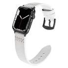 Leather  Strap Watch Band For Apple Watch Ultra 49mm&Watch Ultra 2 49mm / Series 9&8&7 45mm / SE 3&SE 2&6&SE&5&4 44mm / 3&2&1 42mm(White) - 1