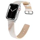 Marbled Leather Strap For Apple Watch Ultra 49mm&Watch Ultra 2 49mm / Series 9&8&7 45mm / SE 3&SE 2&6&SE&5&4 44mm / 3&2&1 42mm(White) - 1
