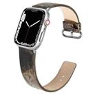 Marbled Leather Strap For Apple Watch Ultra 49mm / Series 8&7 45mm / SE 2&6&SE&5&4 44mm / 3&2&1 42mm(Brown) - 1