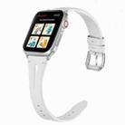 Leather Strap For Apple Watch Series 8&7 41mm / SE 2&6&SE&5&4 40mm / 3&2&1 38mm(White) - 1