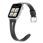 Leather Strap For Apple Watch Series 8&7 41mm / SE 2&6&SE&5&4 40mm / 3&2&1 38mm(Black) - 1