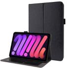 For iPad mini 6 Business Horizontal Flip PU Leather Tablet Case with Two-Folding Holder & Card Slots & Pen Slot(Black) - 1