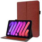 For iPad mini 6 Business Horizontal Flip PU Leather Tablet Case with Two-Folding Holder & Card Slots & Pen Slot(Brown) - 1