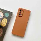 For OPPO Reno6 Pro+ 5G Straight Side Liquid Silicone Phone Case(Brown) - 1