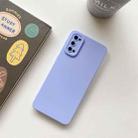 For OPPO Reno4 Straight Side Liquid Silicone Phone Case(Purple) - 1