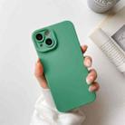 For iPhone 13 Pro Max Straight Side Liquid Silicone Phone Case (Green) - 1