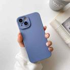 For iPhone 13 Pro Straight Side Liquid Silicone Phone Case (Blue) - 1