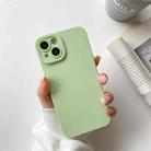 For iPhone 13 Pro Straight Side Liquid Silicone Phone Case (Light Green) - 1