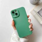 For iPhone 13 Straight Side Liquid Silicone Phone Case(Green) - 1