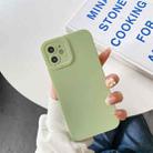 For iPhone 12 Pro Straight Side Liquid Silicone Phone Case(Light Green) - 1